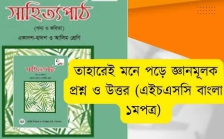 তাহারেই পড়ে মনে জ্ঞানমূলক প্রশ্ন ও উত্তর (এইচএসসি বাংলা ১মপত্র)