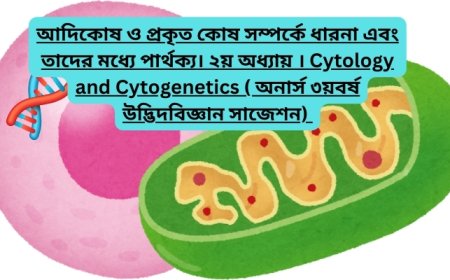 আদিকোষ ও প্রকৃত কোষ সম্পর্কে ধারনা এবং তাদের মধ্যে পার্থক্য। ২য় অধ্যায় । Cytology and Cytogenetics ( অনার্স ৩য়বর্ষ উদ্ভিদবিজ্ঞান সাজেশন)