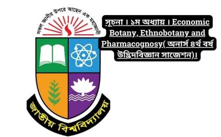 সূচনা । ১ম অধ্যায় । Economic Botany, Ethnobotany and Pharmacognosy( অনার্স ৪র্থ বর্ষ উদ্ভিদবিজ্ঞান সাজেশন)।