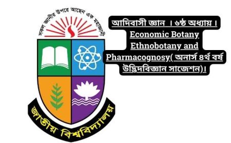 আদিবাসী জ্ঞান  । ৬ষ্ঠ অধ্যায় । Economic Botany Ethnobotany and Pharmacognosy( অনার্স ৪র্থ বর্ষ উদ্ভিদবিজ্ঞান সাজেশন)।